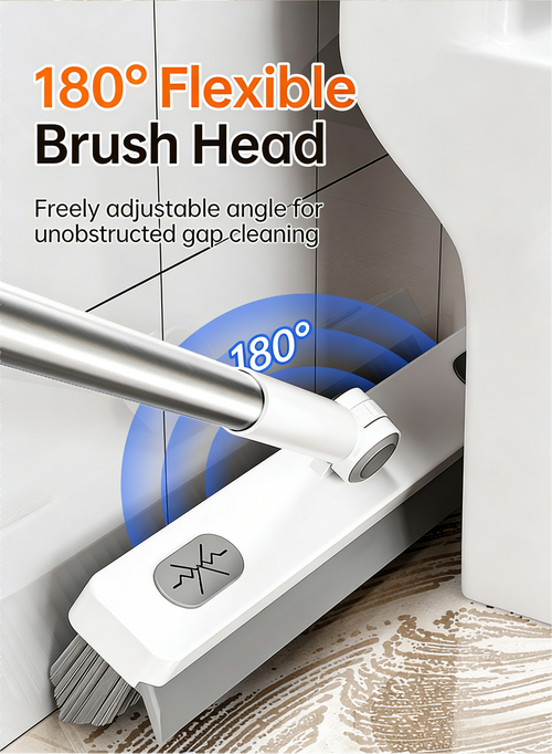 Multifunctional Gap Cleaning Brush | 26cm Wide Deep Clean Brush with 180° Rotation & Long Handle
