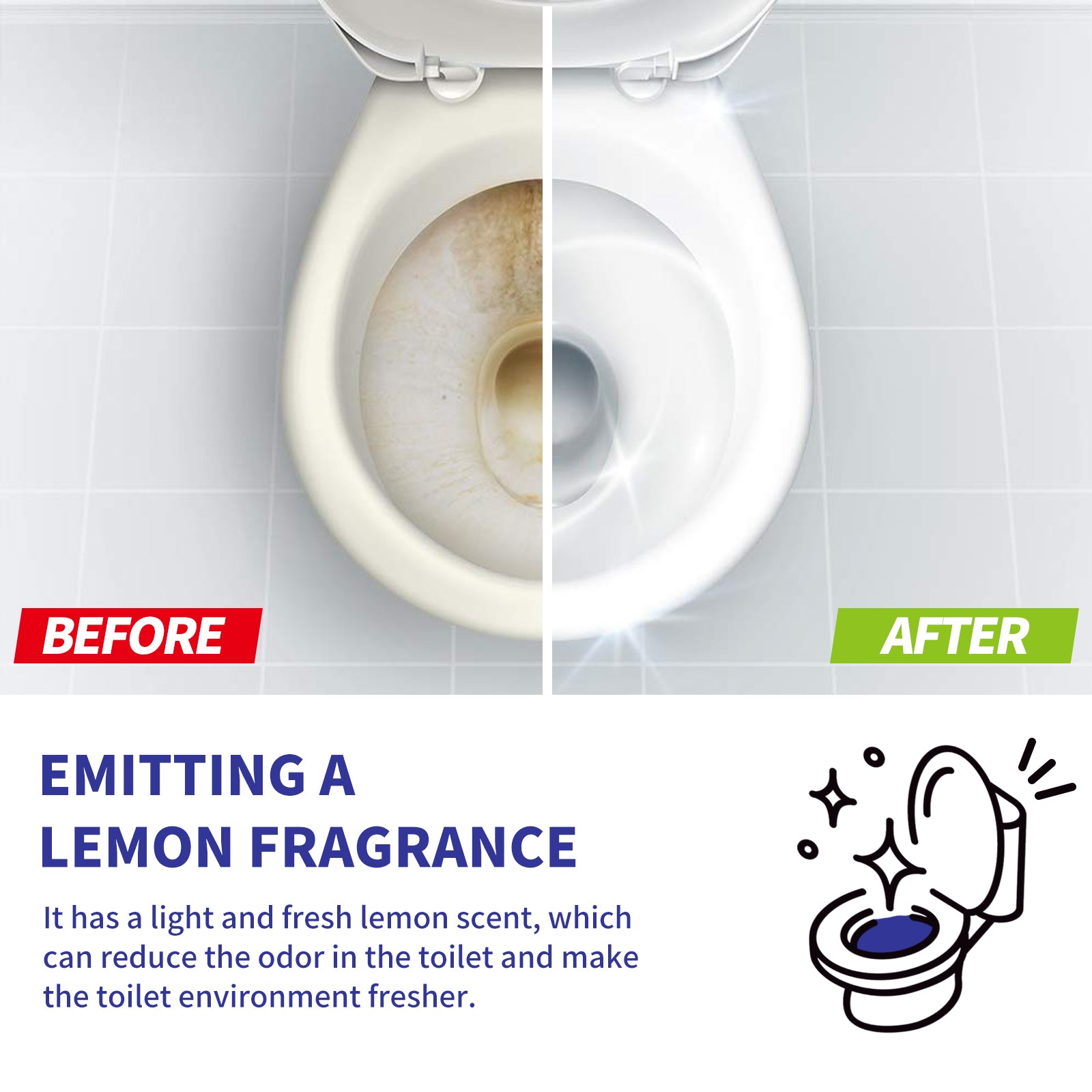JAYSUING Toilet Cleaner Tablets (12 Per Box) | 30% OFF 4 Boxes | Shipped in 48H | Fresh Lemon Scent