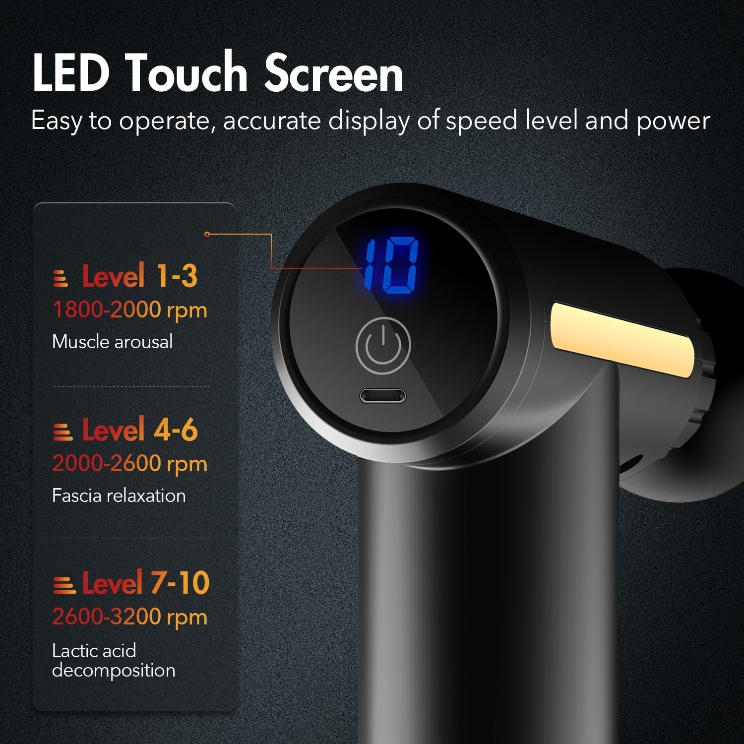 10-Speed Precision Massage Gun - Compact Muscle Relief for Home, Travel & On-the-Go