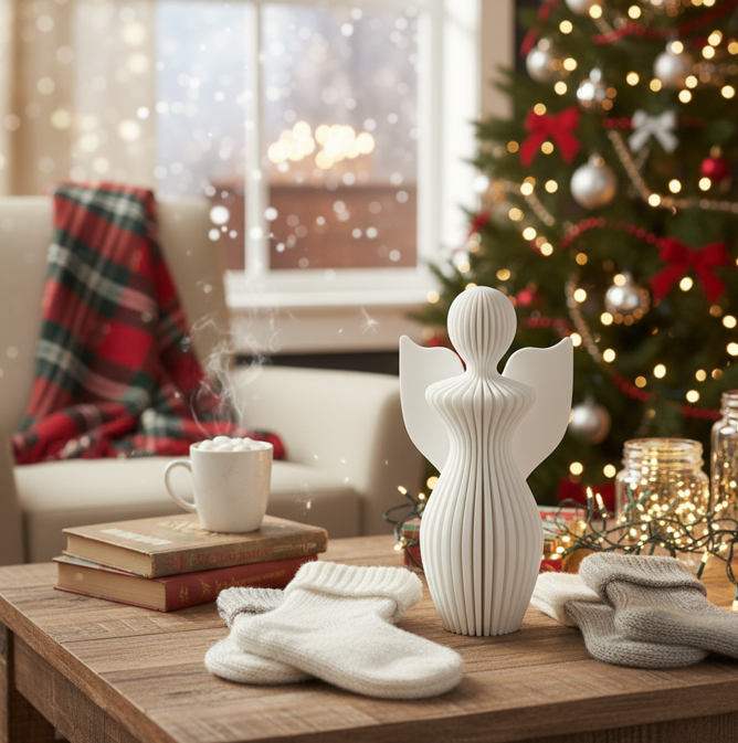 Serene Elegant Angel Statue Decoration | 13cm Height Plant-Based Plastic (PLA) Home Decor (4-7 Day Delivery)