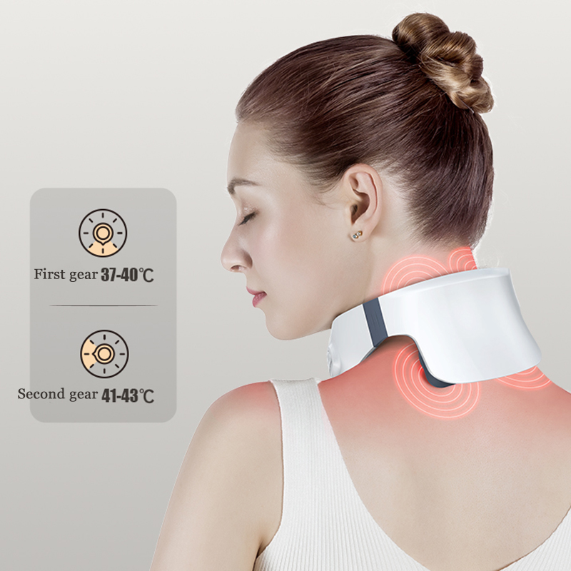 18-Speed Pulse Neck Massager with Red Light Therapy - Neck Relief for Home, Office & Travel
