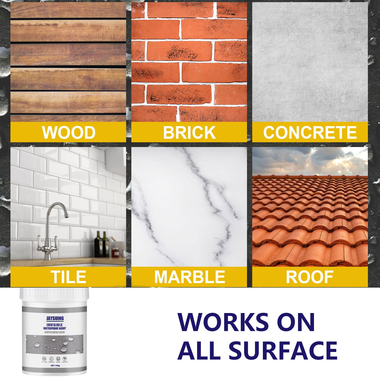 JAYSUING Invisible Waterproof Agent - Leak-Proof for Tiles & Cement, Fast-Curing & Clear Finish for Home Use